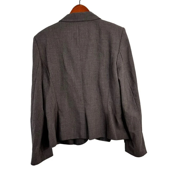 Calvin Klein Taupe Brown Blazer Womens Small Shoulder Pads Professional Business - Picture 2 of 7